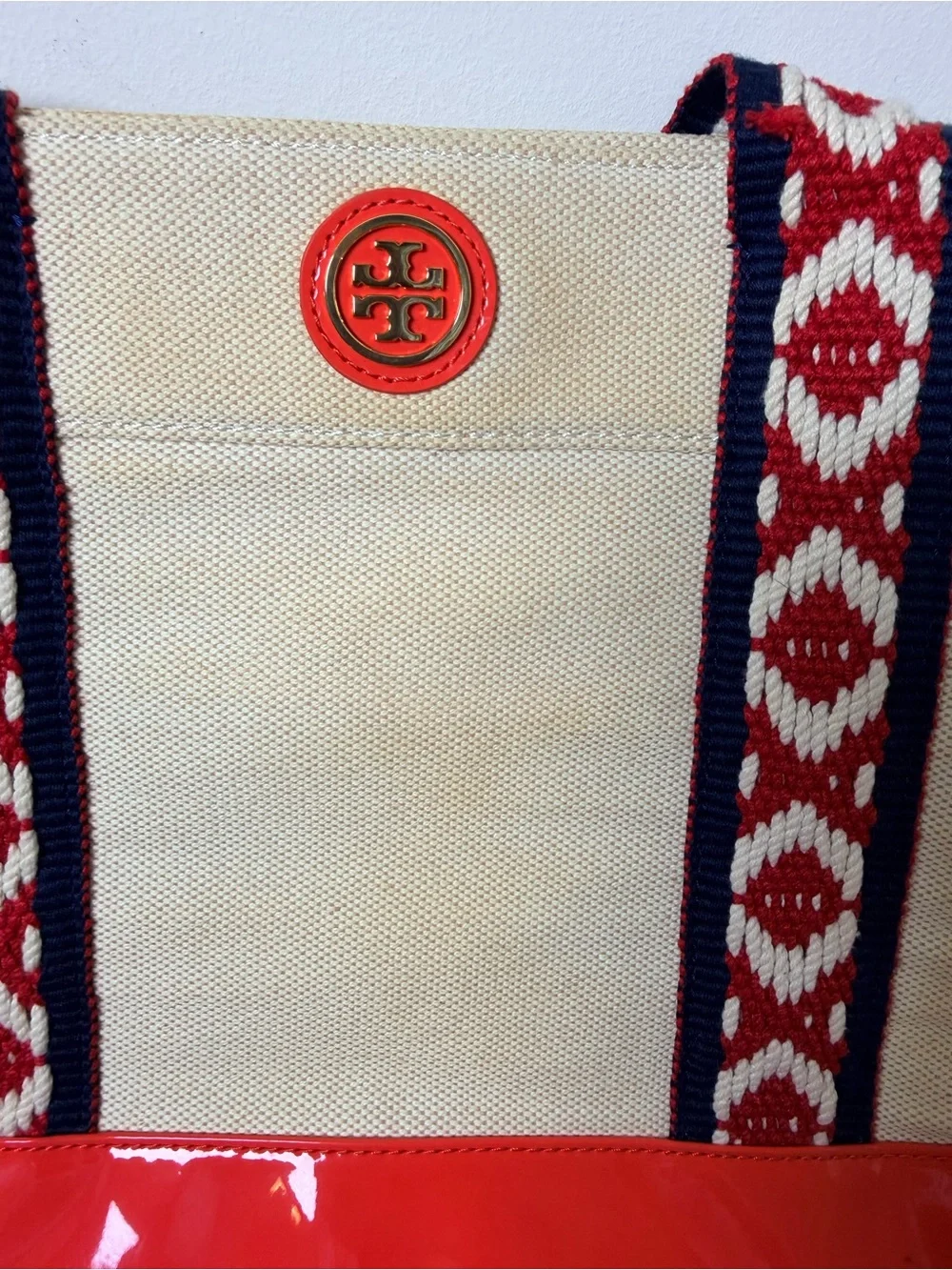 Tory Burch canvas bag with Spoiledchild Collagen, Beauty of Joseon, NARS, Stila